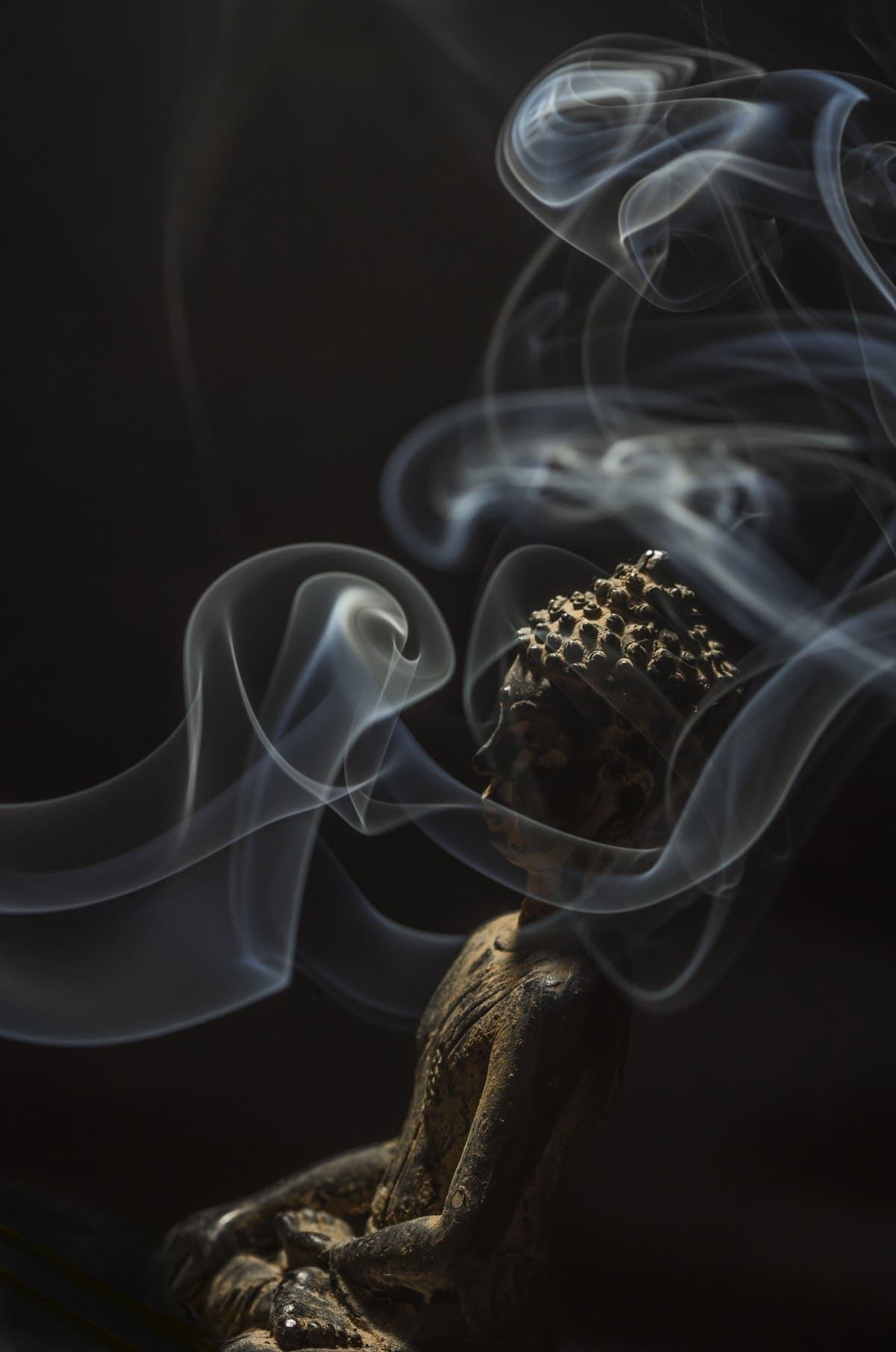 Still_Life_buddha_statue_incense_smoke